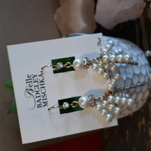 Belle Badgley Mischka Bridal necklace earrings set NWT $166 - Picture 2 of 7